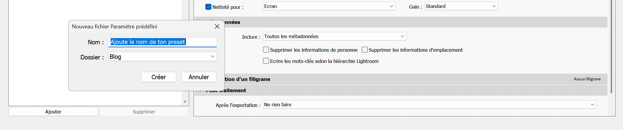 Les meilleurs réglages d'exportation Lightroom pour l'impression