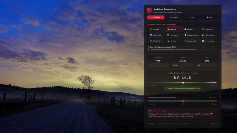 Posemètre en photographie : apprendre à lire la lumière et choisir ton exposition avec EV
