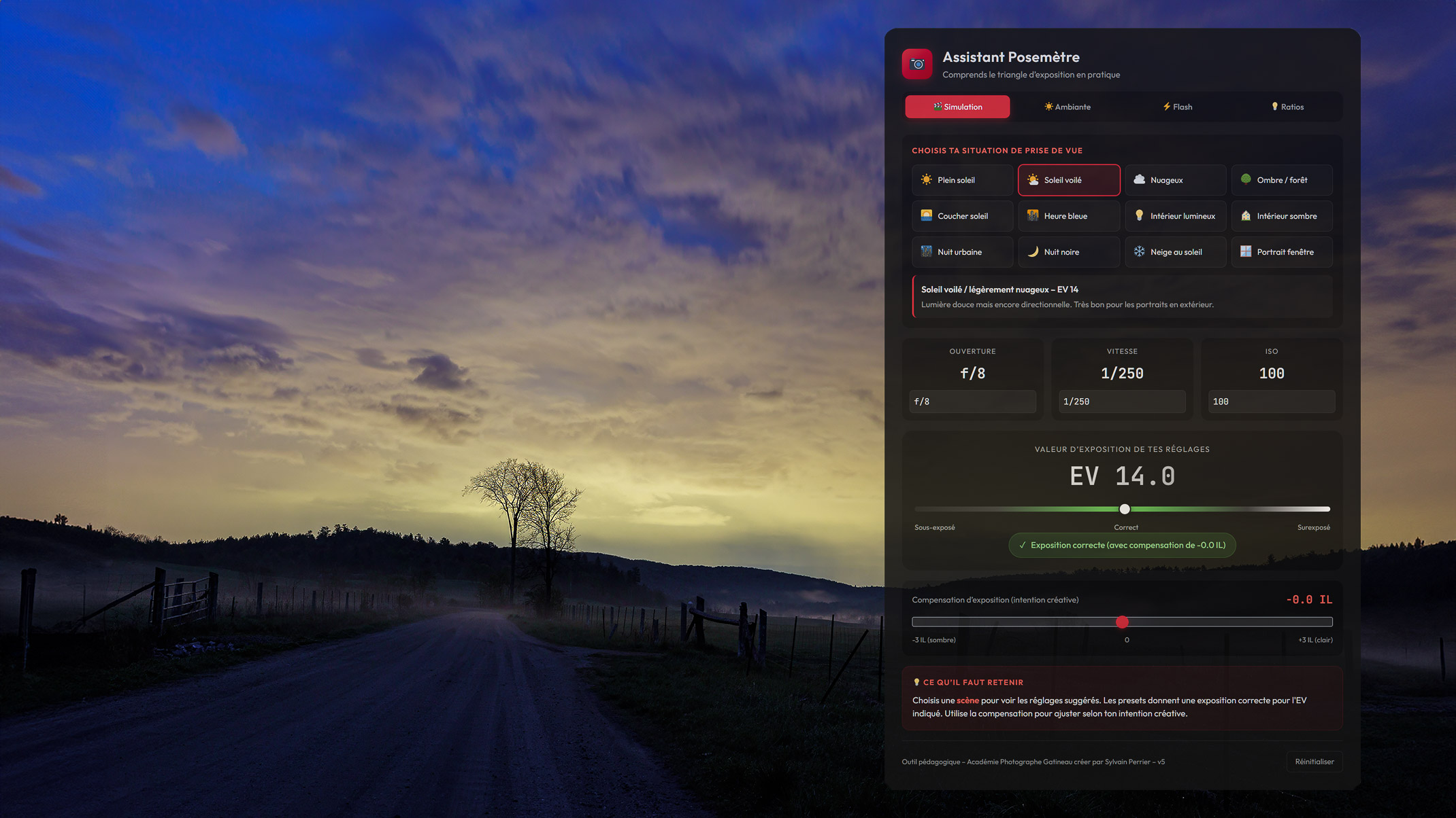 Posemètre en photographie : apprendre à lire la lumière et choisir ton exposition avec EV