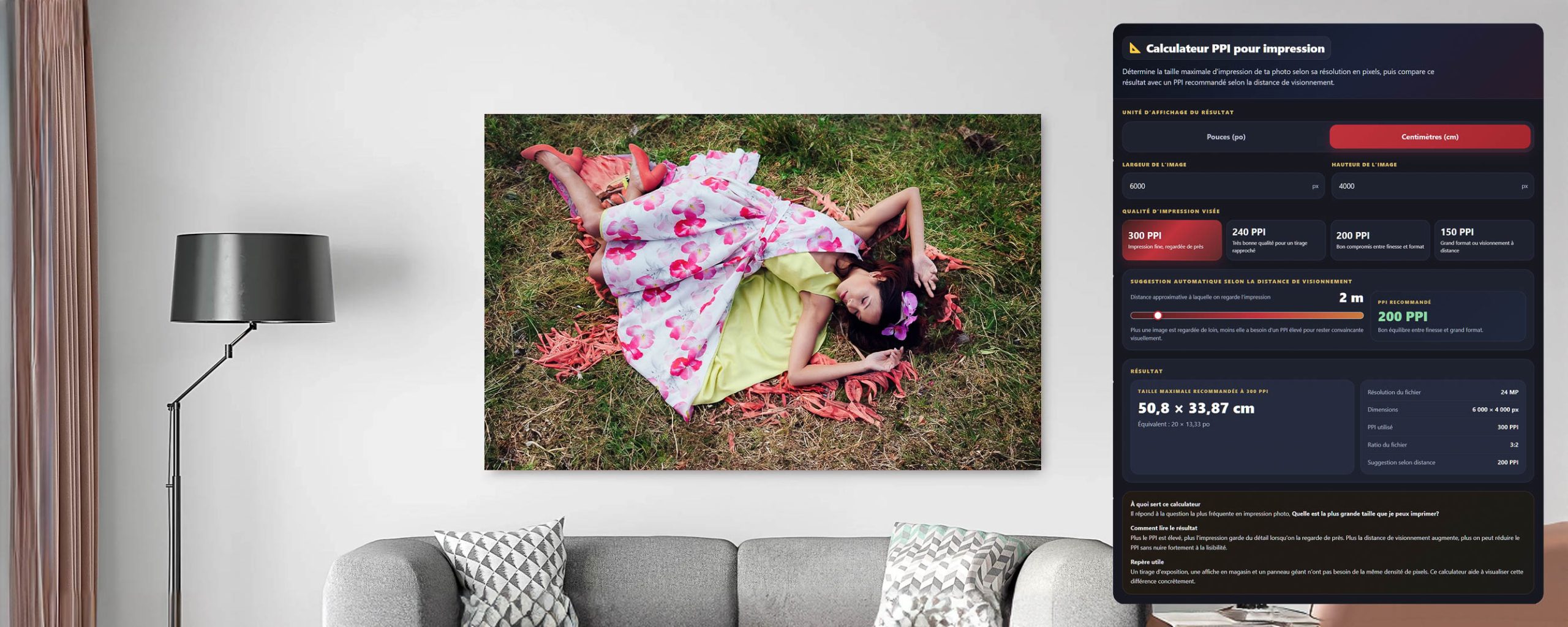Calculateur PPI impression